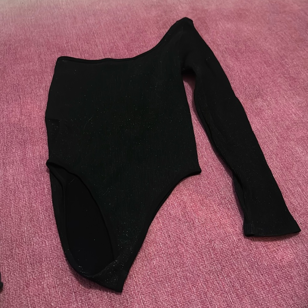 Zara One shoulder sparkly bodysuit
